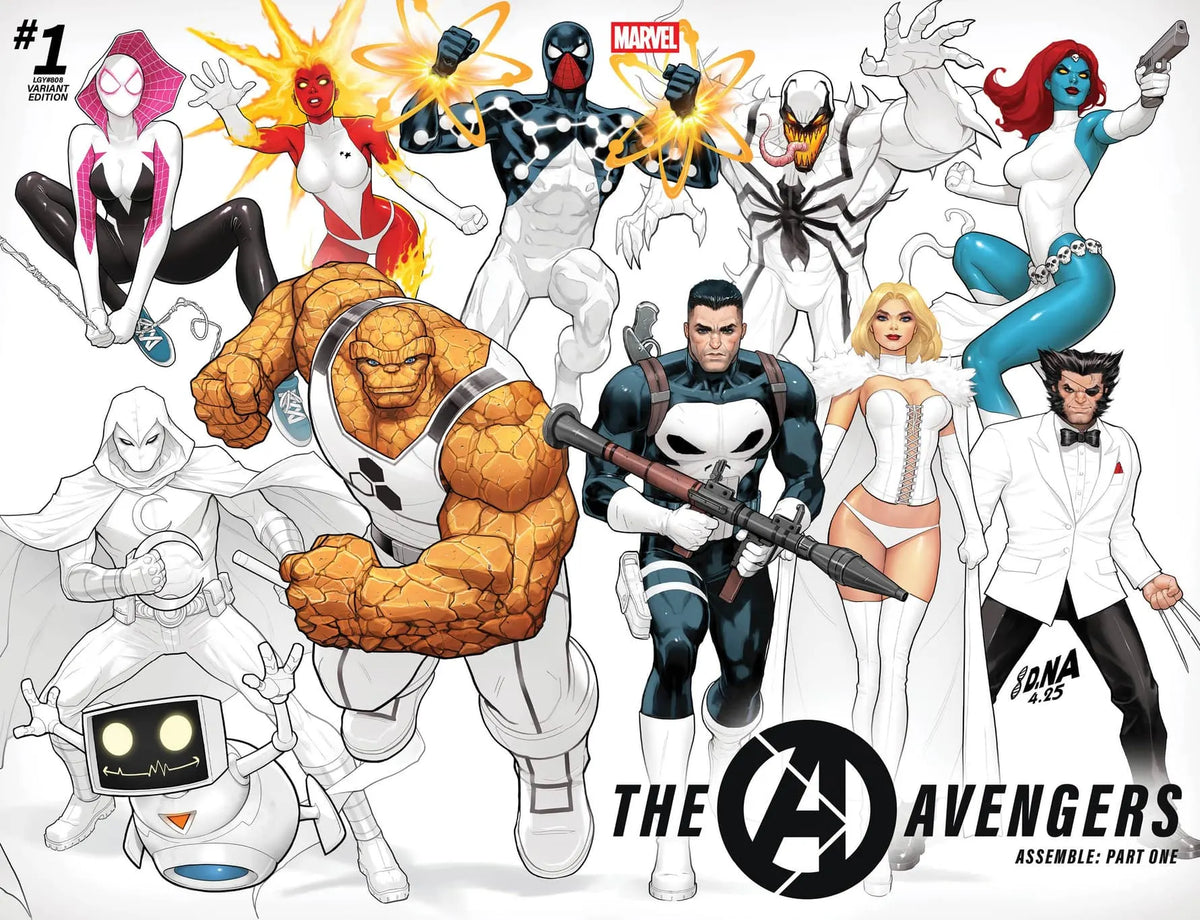 AVENGERS #1 TRUE BELIEVERS BLIND BAG REVEAL COLOR BLOCK WHITE WRAPAROUND DAVID NAKAYAMA VARIANT