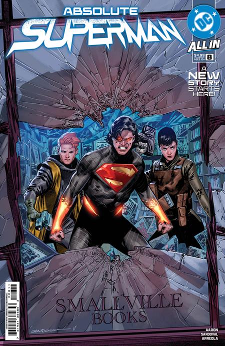 Comic book cover featuring Superman and two other characters in a dynamic pose.