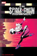 Comic book cover featuring Spider-Gwen in a dynamic pose with a cityscape background.
