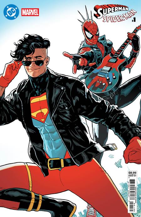 DC MARVEL SUPERMAN SPIDER-MAN #1 (ONE SHOT) CVR U JEFF SPOKES SUPERBOY 90S & SPIDER-PUNK CARD STOCK VARIANT