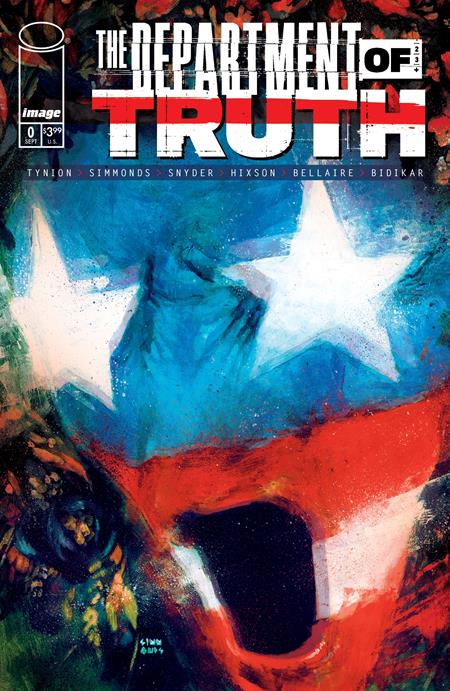 Comic book cover titled 'The Department of Truth' with a stylized American flag design.