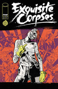 Comic book cover of 'Exquisite Corpses' with a stylized figure and colorful background.