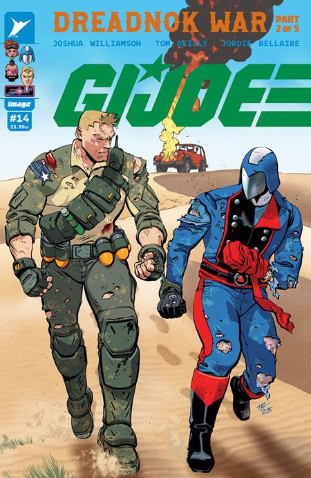 Comic book cover featuring two characters in a desert setting with 'G.I. Joe' branding.