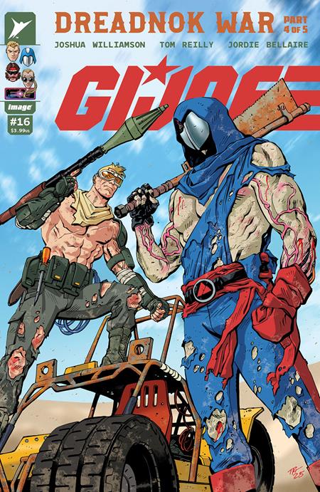 Comic book cover featuring two characters from G.I. Joe with a desert landscape background.