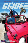 G.I. Joe comic book cover with characters in a red car and text about Volume 3: Dreadnok War.