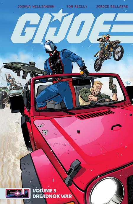G.I. Joe comic book cover with characters in a red car and text about Volume 3: Dreadnok War.