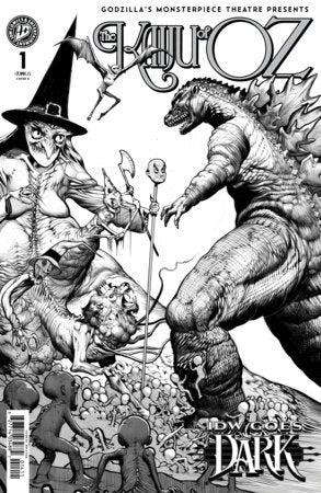 GODZILLA'S MONSTERPIECE THEATRE PRESENTS THE KAIJU OF OZ CVR D AYALA IDW GOES DARK VARIANT