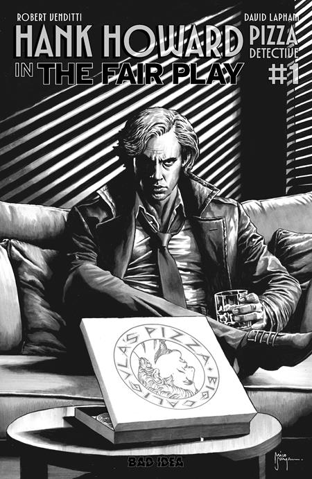 HANK HOWARD PIZZA DETECTIVE THE FAIR PLAY #1 (ONE SHOT) CVR B MICO SUAYAN NOIR BW VARIANT