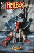 Comic book cover featuring Hellboy and the B.P.R.D. with a dark and moody atmosphere.