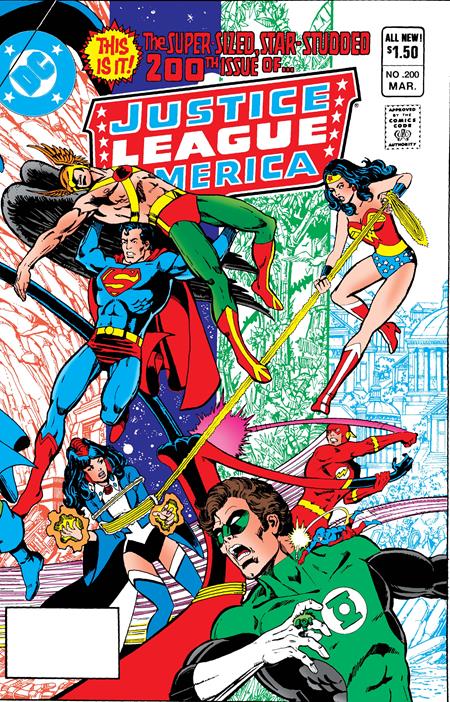 JUSTICE LEAGUE OF AMERICA #200 FACSIMILE EDITION CVR C GEORGE PEREZ FOIL VARIANT