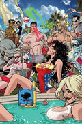JUSTICE LEAGUE UNLIMITED #21 CVR F KAARE ANDREWS SWIMSUIT CARD STOCK VARIANT