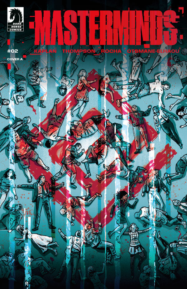 Comic book cover titled 'Masterminds' with stylized characters and red text.