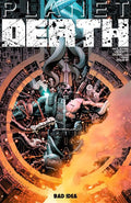 Comic book cover titled 'Planet Death' with futuristic design and characters.