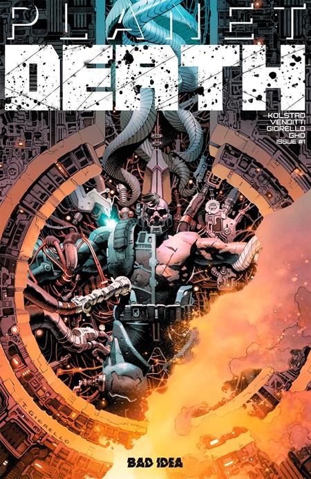 Comic book cover titled 'Planet Death' with futuristic design and characters.