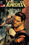 Comic book cover of 'The Punisher' with a character holding a gun in an urban setting.