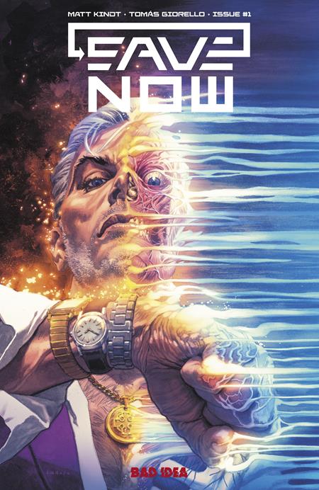 Comic book cover with a character in a futuristic setting, featuring the title 'Eave Now' and artist names.