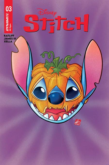 Comic book cover featuring a character with pumpkin face and ears on a purple background