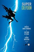 Silhouette of a creature against a blue background with lightning, featuring the text 'Super Creepshow'.