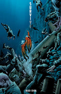 Illustration of a diver surrounded by zombies with 'SURVIVE' text.