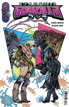 Comic book cover featuring two characters facing each other with colorful background