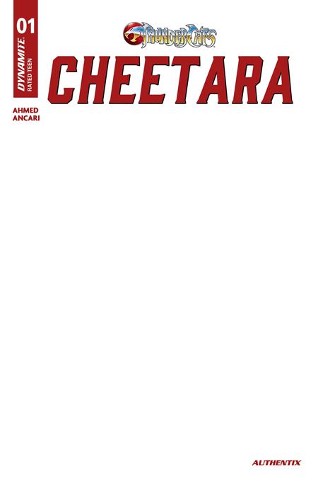 THUNDERCATS CHEETARA #1 CVR F BLANK AUTHENTIX VARIANT