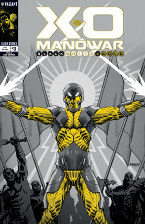 X-O MANOWAR BLACK, WHITE & GOLD #3 CVR D JOHNSON BLACK, WHITE & GOLD VARIANT
